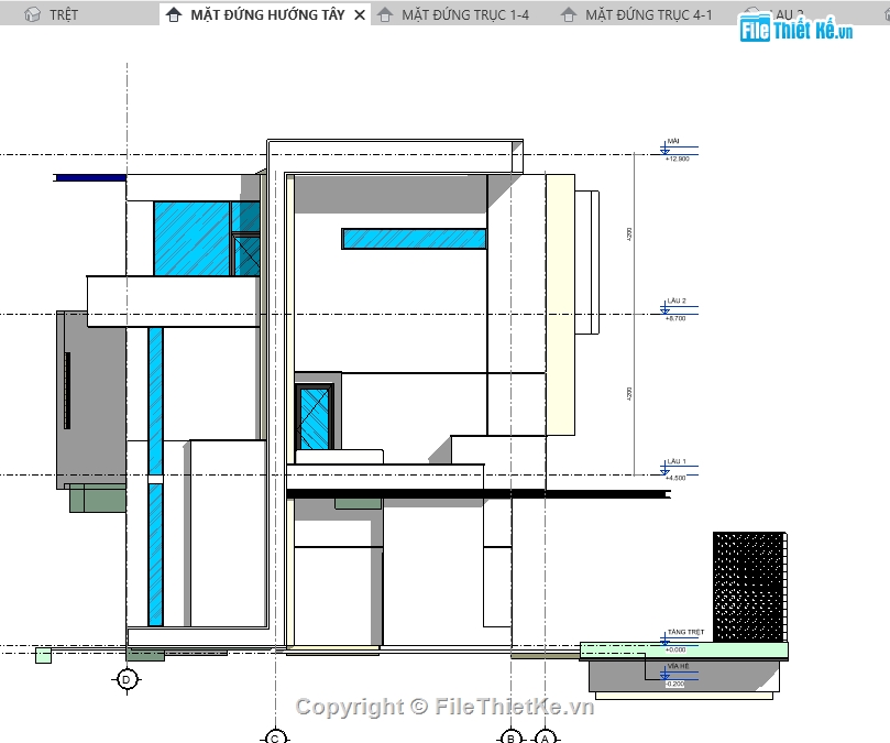 Nhà biệt thư 2 tầng,reit biệt thự 2 tầng,Revit Nhà phố 2 tầng,biệt thự 2 tầng,biệt thự 2 tầng kích thước 11x22m